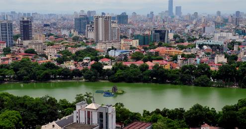 Wonderful panoramic view of Hanoi from high above